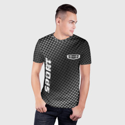 Мужская футболка 3D Slim Geely sport carbon - фото 2