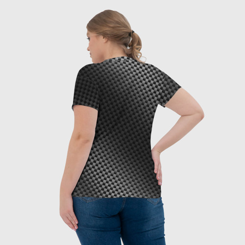 Женская футболка 3D с принтом Geely sport carbon, вид сзади #2