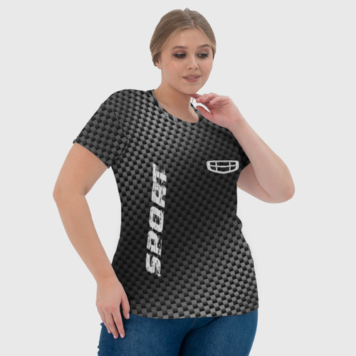 Женская футболка 3D с принтом Geely sport carbon, фото #4