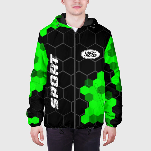 Мужская куртка 3D Land Rover green sport hexagon, цвет 3D печать - фото 4