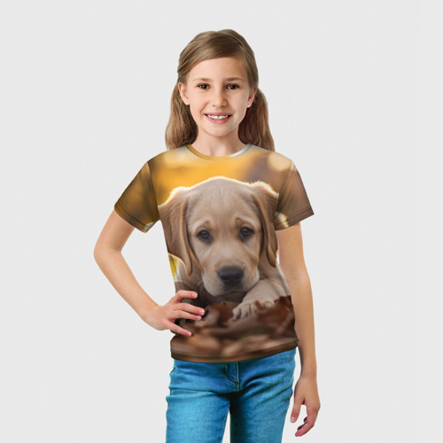 Детская футболка 3D Маленький лабрадор, цвет 3D печать - фото 5