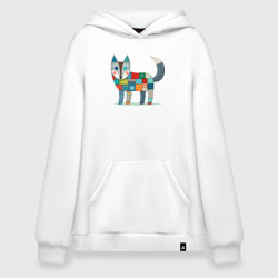 Худи SuperOversize хлопок Funny fox - patchwork ai art