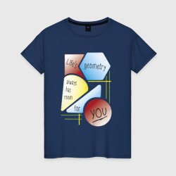Женская футболка хлопок Разноцветные геометрические фигуры - life geometry