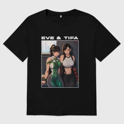 Женская футболка хлопок Oversize Ева и Тифа Stellar blade Fantasy