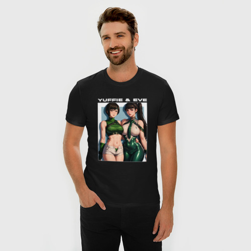 Мужская футболка хлопок Slim Ева и Юффи, цвет черный - фото 3