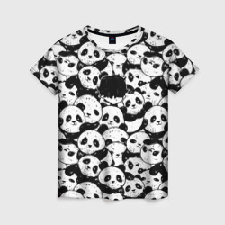 Женская футболка 3D Выходной господина злодея с пандами