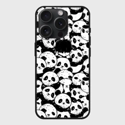 Чехол силиконовый для Apple iPhone 15 Pro матовый Выходной господина злодея с пандами