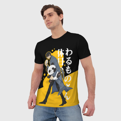 Мужская футболка 3D с принтом Выхлдной господина злодея, фото на моделе #1