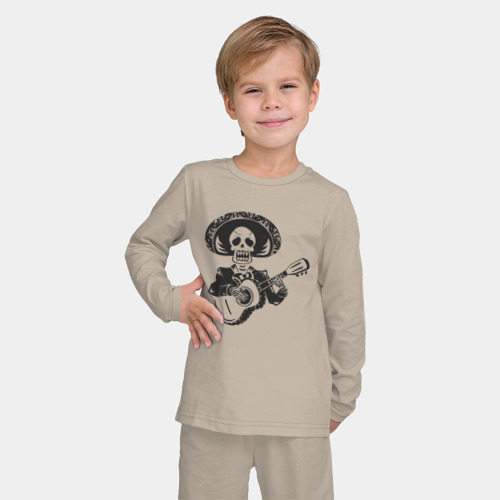 Детская пижама с лонгсливом хлопок Мексиканскай певец, цвет миндальный - фото 3