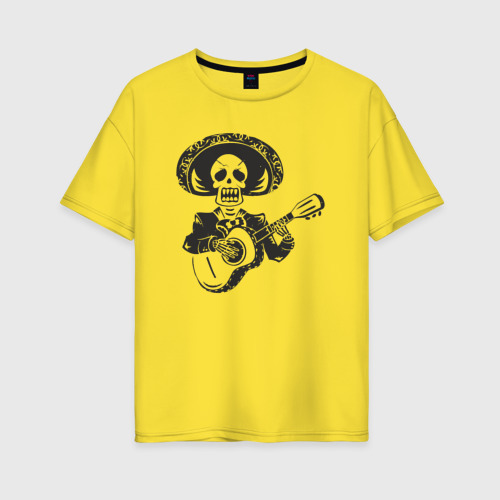 Женская футболка хлопок Oversize Мексиканскай певец, цвет желтый