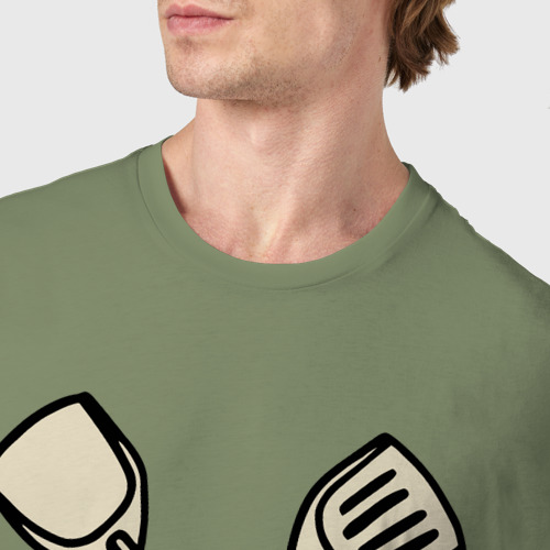 Мужская футболка хлопок Kitchen dad, цвет авокадо - фото 6