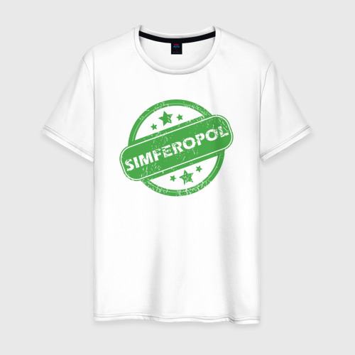 Мужская футболка из хлопка с принтом Simferopol, вид спереди №1