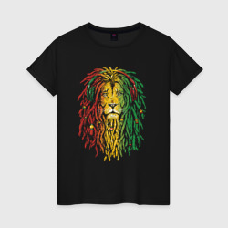 Лев с Ямайки – Женская футболка хлопок с принтом купить со скидкой в -20%