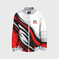 Детский бомбер 3D Nissan GTR - красные языки пламени