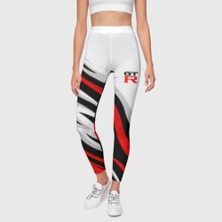 Леггинсы 3D Nissan GTR - красные языки пламени - фото 2