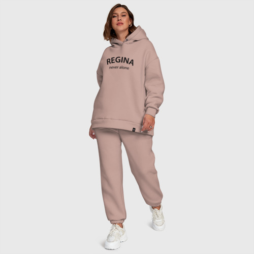 Женский костюм хлопок Oversize Regina never alone - motto, цвет пыльно-розовый - фото 6