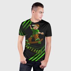 Мужская футболка 3D Slim Брателло на скейте - фото 2