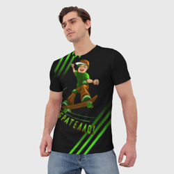 Мужская футболка 3D Брателло на скейте - фото 2