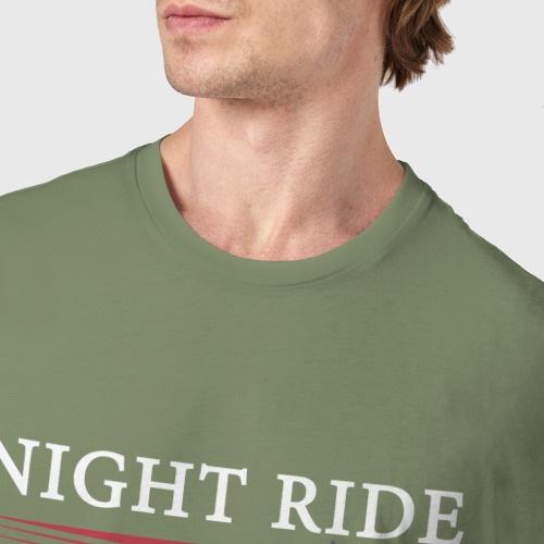 Мужская футболка хлопок Nissan skyline night ride, цвет авокадо - фото 6