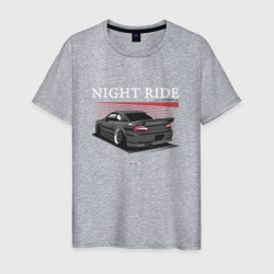 Мужская футболка хлопок Nissan skyline night ride