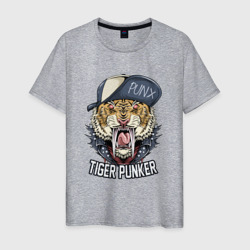 Мужская футболка хлопок Панк тигр