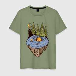 Ночь на природе – Мужская футболка хлопок с принтом купить со скидкой в -20%