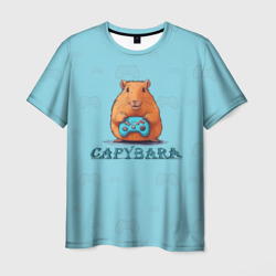 Мужская футболка 3D Капибара-геймер