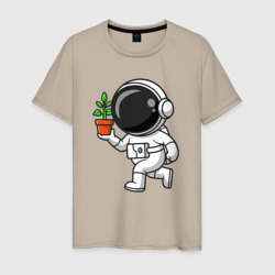 Мужская футболка хлопок Космонавт флорист