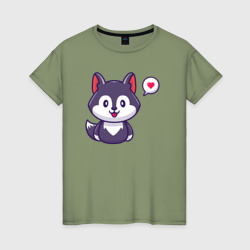Doggy love – Женская футболка хлопок с принтом купить со скидкой в -20%