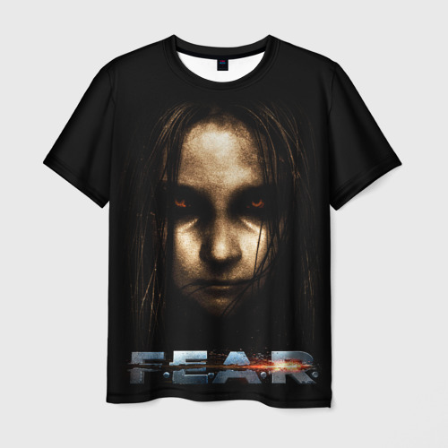 Мужская футболка с принтом FEAR - Alma, вид спереди №1