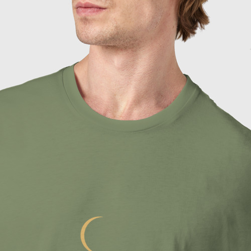 Мужская футболка хлопок Лунная улитка, цвет авокадо - фото 6