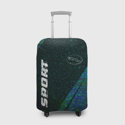 Чехол для чемодана 3D Jaguar sport glitch blue, цвет 3D печать