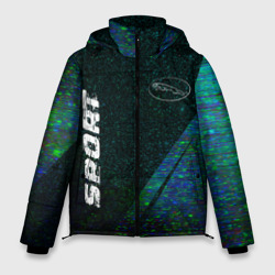 Мужская зимняя куртка 3D Jaguar sport glitch blue