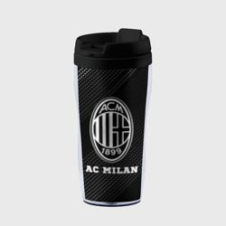 Термокружка-непроливайка AC Milan sport на темном фоне