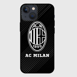 Чехол для iPhone 13 mini AC Milan sport на темном фоне