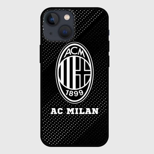 Чехол для iPhone 13 mini AC Milan sport на темном фоне