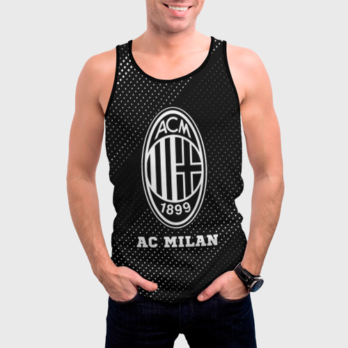 Мужская майка 3D AC Milan sport на темном фоне, цвет 3D печать - фото 3