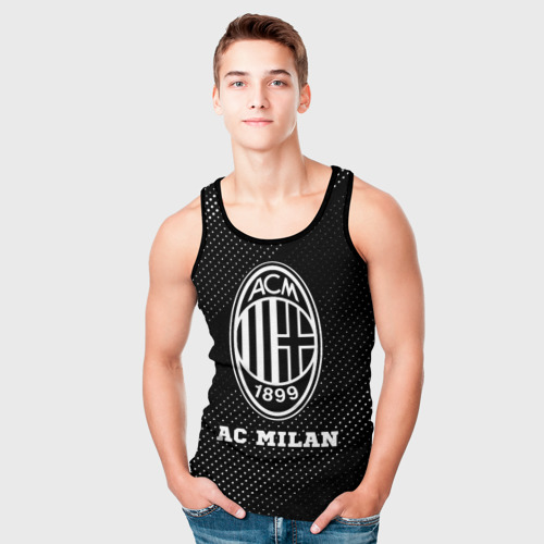 Мужская майка 3D AC Milan sport на темном фоне, цвет 3D печать - фото 5