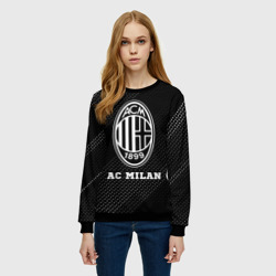 Женский свитшот 3D AC Milan sport на темном фоне - фото 2