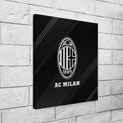 Холст квадратный AC Milan sport на темном фоне - фото 2