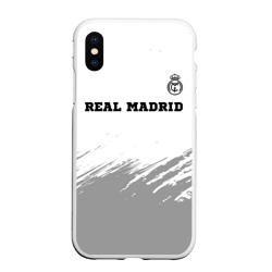 Чехол для iPhone XS Max матовый Real Madrid sport на светлом фоне посередине