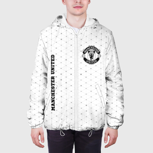 Мужская куртка 3D Manchester United sport на светлом фоне вертикально, цвет 3D печать - фото 4