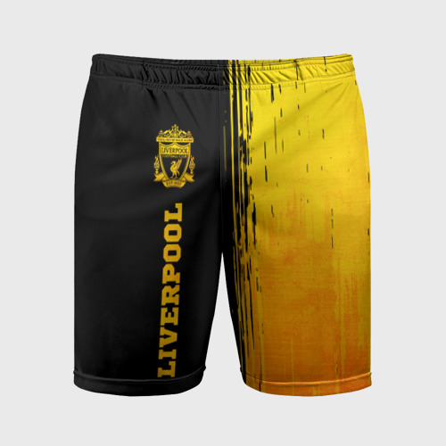 Мужские шорты спортивные Liverpool - gold gradient по-вертикали, цвет 3D печать