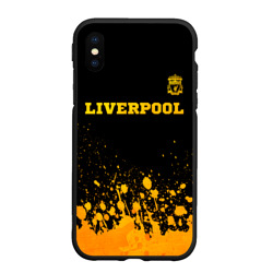 Чехол для iPhone XS Max матовый Liverpool - gold gradient посередине