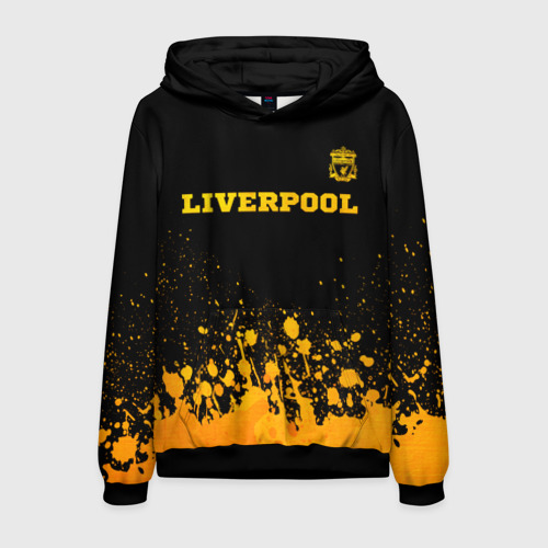 Мужская толстовка 3D Liverpool - gold gradient посередине, цвет черный