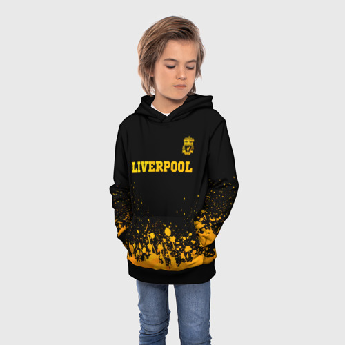 Детская толстовка 3D Liverpool - gold gradient посередине, цвет черный - фото 3