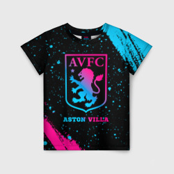 Детская футболка 3D Aston Villa - neon gradient