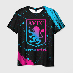 Мужская футболка 3D Aston Villa - neon gradient