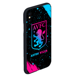 Чехол для iPhone XS Max матовый Aston Villa - neon gradient - фото 2