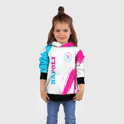 Детская толстовка 3D Napoli neon gradient style вертикально, цвет черный - фото 4